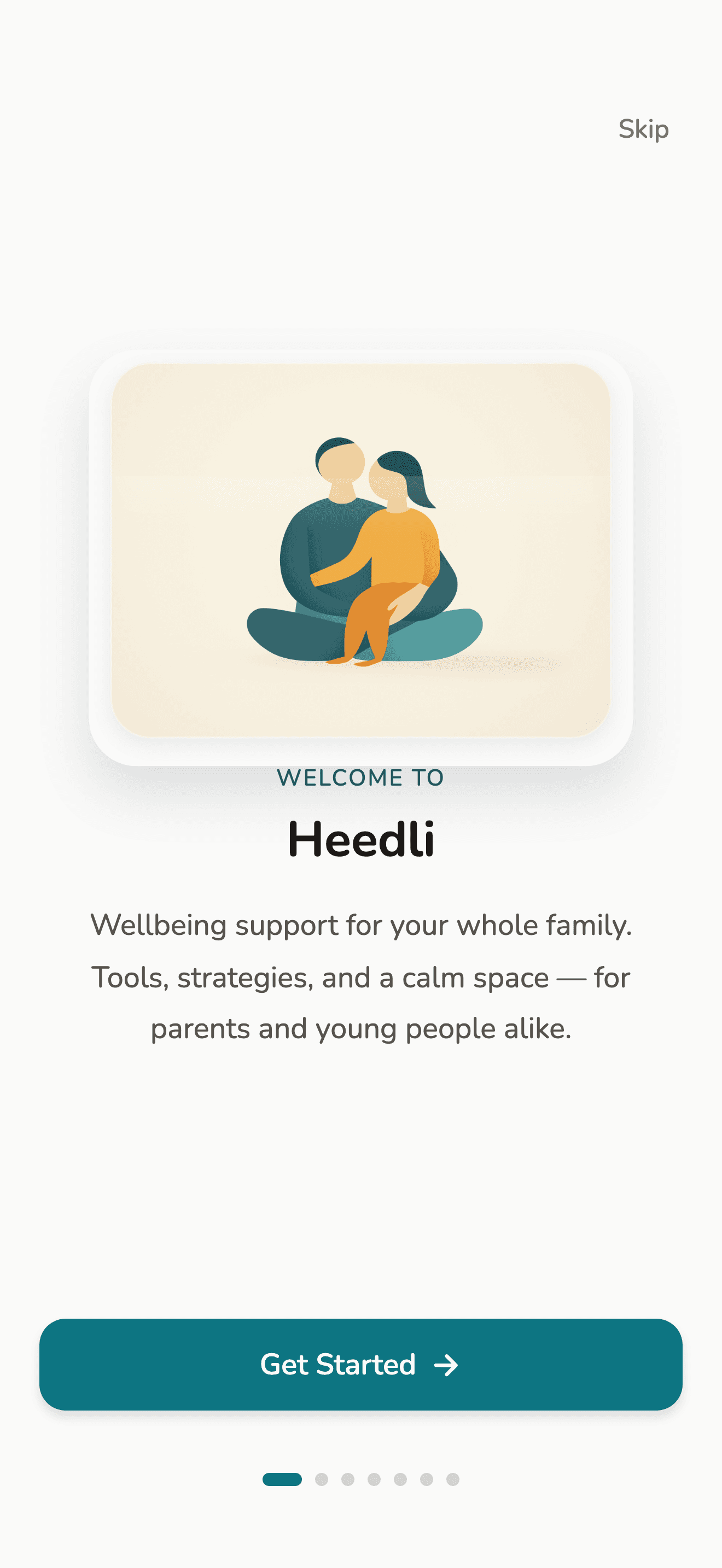 Parent onboarding welcome screen